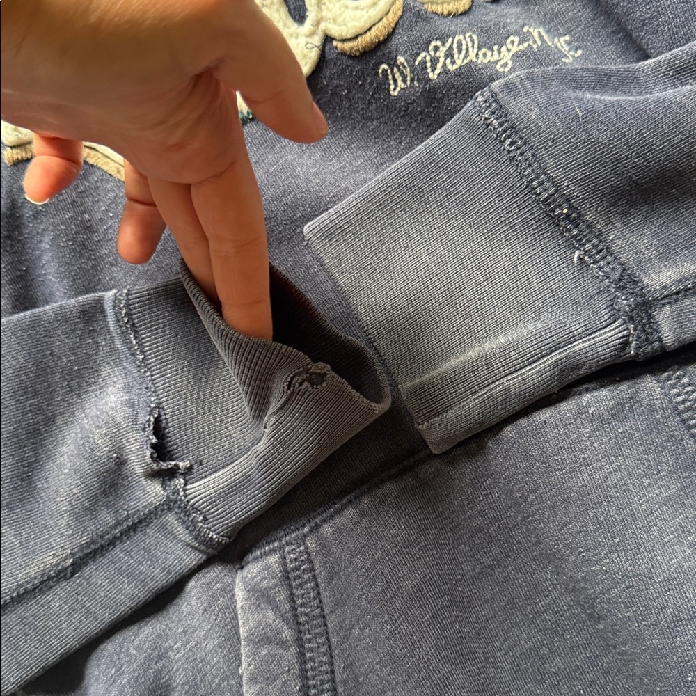 Ruehl No. 925 Navy Blue Hoodie with Embroidered Logo - Picture 4 of 7